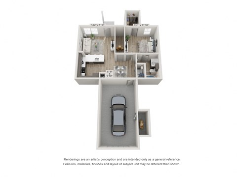 Floor plan for 1 bed, 1 bath, 780 sqft
